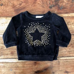 Macy’s First Impressions Black Velour Pullover